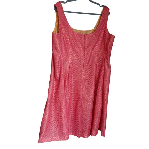 JONES STUDIO Dress Plus 20W 2X Pockets Pleats Pink Crochet Overlay Dressy Event - Picture 8 of 8